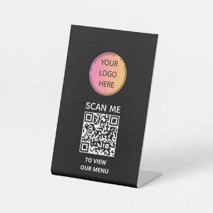 Black Elegance QR Menu Sign