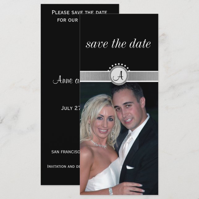 Black elegance - Save the date announcement (Front/Back)