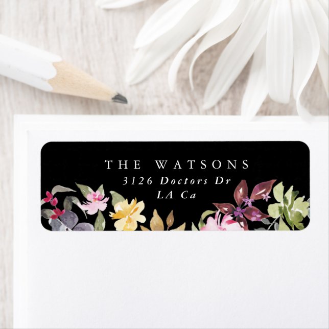 Black Elegant Aquarelle Belle adresse Mariage (En situation)