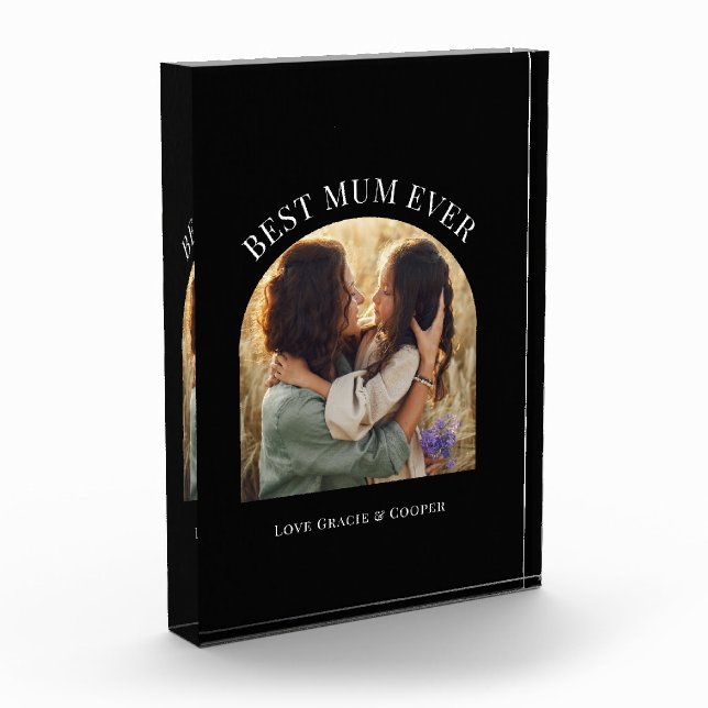 Black elegant arch photo typography best mum (Left)