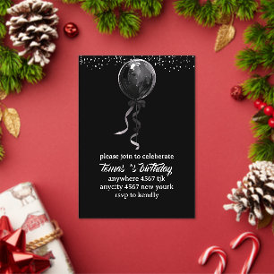 Black Elegant Birthday Invitation Video, Birthday