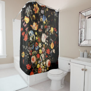 Black Elegant Botanical Floral