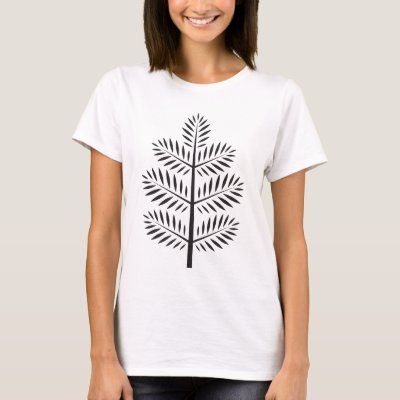 Black Elegant Botanical Tropical Branch Women