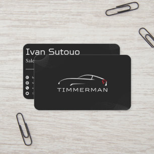 Black Elegant Car Sales Business Card