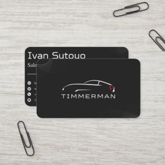 Black Elegant Car Sales  Business Card