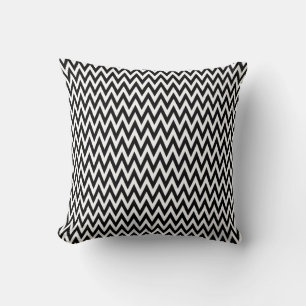 Black Elegant Chevron Design Throw Pillow