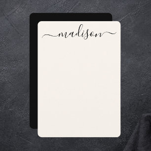 Black Elegant Chic Typography Name Script Card