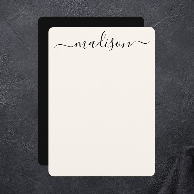 Black Elegant Chic Typography Name Script  Card (Creator Uploaded)