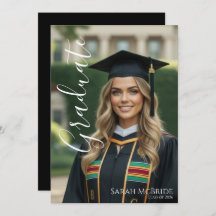Black Elegant Classic One Photo Graduation