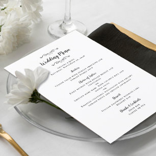 Black Elegant Classic Wedding Dinner  Menu