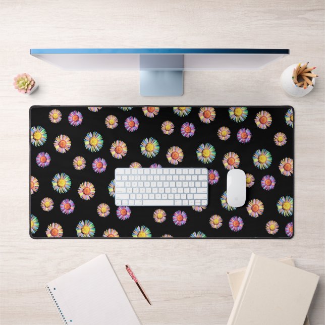 Black Elegant & Colorful Classy Floral Boho Daisy (Bureau 1)