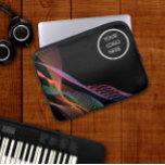 Black elegant colourful wavy logo laptop sleeve<br><div class="desc">A sophisticated and stylish black laptop sleeve, designed with elegant, colourful waves, and featuring a corporate logo. This protective sleeve offers a perfect blend of aesthetics and functionality. Its sleek black exterior is accented by vibrant, colourful waves, creating a visually appealing design. The addition of a corporate logo makes it...</div>
