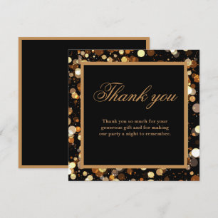Black Elegant Dual Birthday Soiree  Thank You Card