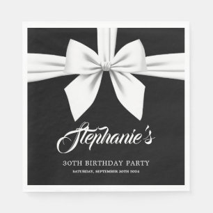 Black Elegant Fancy Tiffany Birthday Tableware Napkin