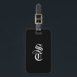 Black Elegant Gothic Monogram Name Medieval Typo Luggage Tag<br><div class="desc">Black Elegant Gothic Monogram Name Medieval Typo Luggage Tag featuring your personalized initials in ancient gothic medieval calligraphy script and custom name,  celebration,  wedding couple names or any custom text in distressed grunge and sophisticated serif font. Stylish black and white colours fully customizable.</div>