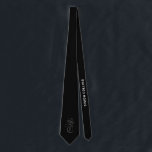Black Elegant Gothic Monogram Name Medieval Typo Tie<br><div class="desc">Black Elegant Gothic Monogram Name Medieval Typo neck tie featuring your personalized initials in ancient gothic medieval calligraphy script and custom name, celebration, wedding couple names or any custom text in sophisticated sans serif font. Stylish black and white colours fully customizable in any colour. Very classy and elegant, perfect as...</div>