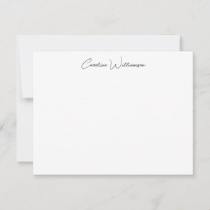 Black Elegant Handwriting Personalized Stationery Card