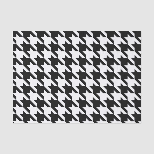 Black Elegant Houndstooth Tissue Paper (Front)