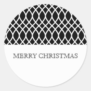 Black Elegant Lattice Holiday Stickers