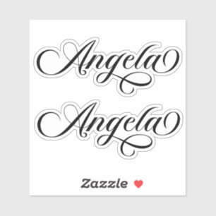 Black Elegant Lettering Angela