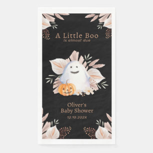 Black Elegant Little Boo Boho Ghost Baby Shower  Napkin