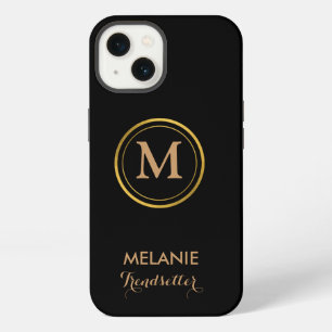 Black Elegant Luxury Classic Monogram iPhone 13 Case