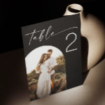 Black elegant minimalist script arch photo wedding table number<br><div class="desc">Elegant minimalist script wedding Table Number with arch photo. Please contact me if you need additional items.</div>