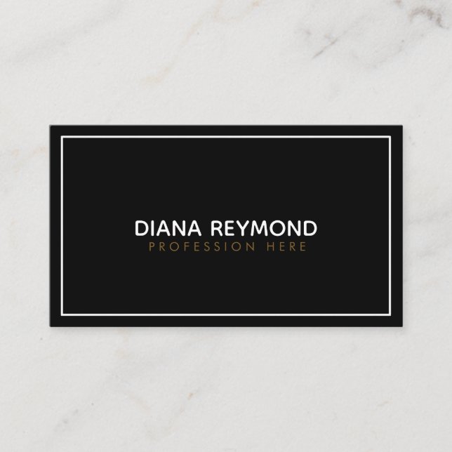 black elegant modern business card (Front)