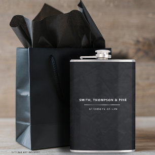 Black Elegant Modern Business Professional Custom Hip Flask