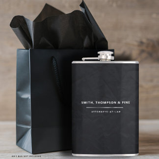 Black Elegant Modern Business Professional Custom Hip Flask
