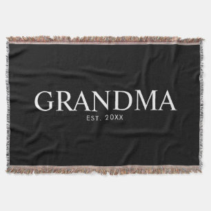 Black Elegant Modern Grandma Throw Blanket