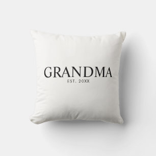Black Elegant Modern Grandma Throw Pillow