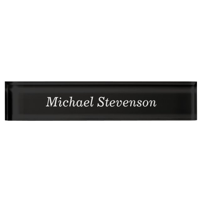 Black Elegant Modern Stylish Nameplate (Front)