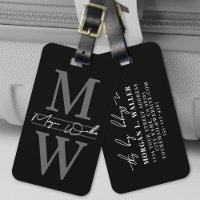 Black Elegant Monogram Name
