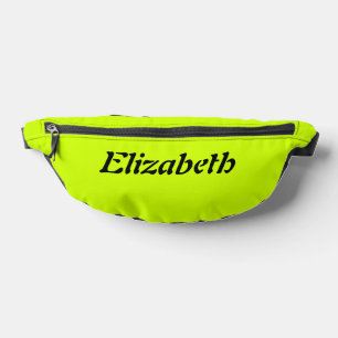 Black Elegant Name Neon Lime Yellow Stylish Fanny Pack