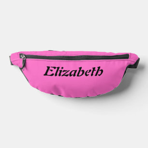 Black Elegant Name   Neon Pink Stylish Fanny Pack