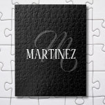 Black Elegant Personalized Last Name | Name Jigsaw Puzzle<br><div class="desc">Black Elegant Personalized Name. You can choose to add your name,  the name of a loved one,  or a special message. Whether it's a heartfelt gift for someone dear to you or a personal treat,  the choice is yours.</div>
