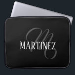 Black Elegant Personalized Last Name | Name Laptop Sleeve<br><div class="desc">Black Elegant Personalized Name. You can choose to add your name,  the name of a loved one,  or a special message. Whether it's a heartfelt gift for someone dear to you or a personal treat,  the choice is yours.</div>