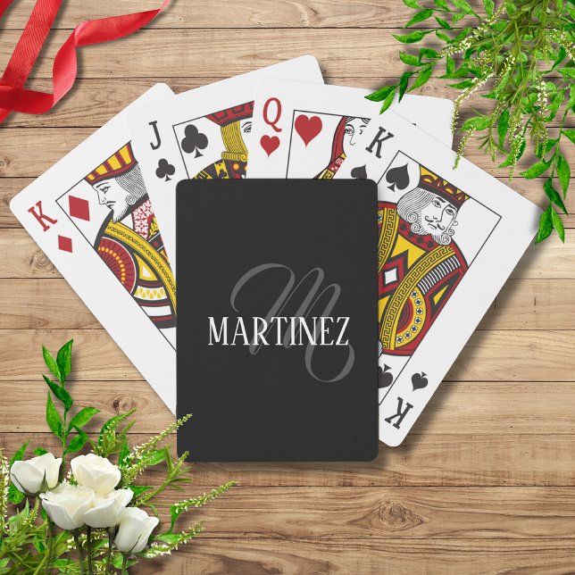 Black Elegant Personalized Last Name | Name Playing Cards (Creator Uploaded)