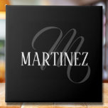 Black Elegant Personalized Last Name | Name Tile<br><div class="desc">Black Elegant Personalized Name. You can choose to add your name,  the name of a loved one,  or a special message. Whether it's a heartfelt gift for someone dear to you or a personal treat,  the choice is yours.</div>