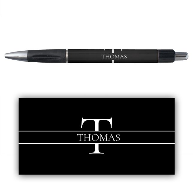 Black Elegant Personalized Monogrammed Custom Name Pen (Black Elegant Personalized Monogrammed Custom Name Pen)