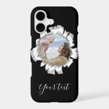 Black Elegant Personalized Photo Text