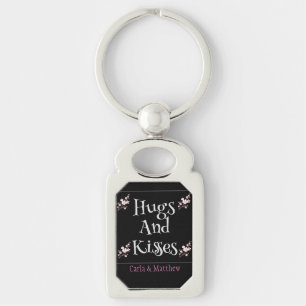 black elegant pink valentine, Sweet for couple Keychain