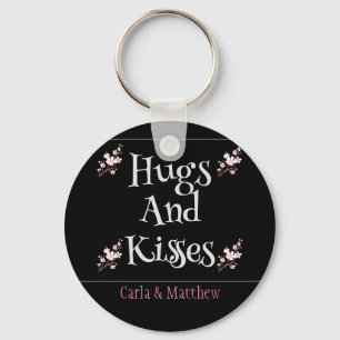 black elegant pink valentine, Sweet for couple Keychain
