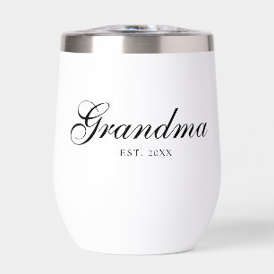 Black Elegant Script Established Grandma