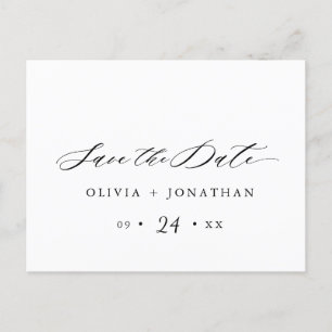 Black Elegant Script Typography Postcard