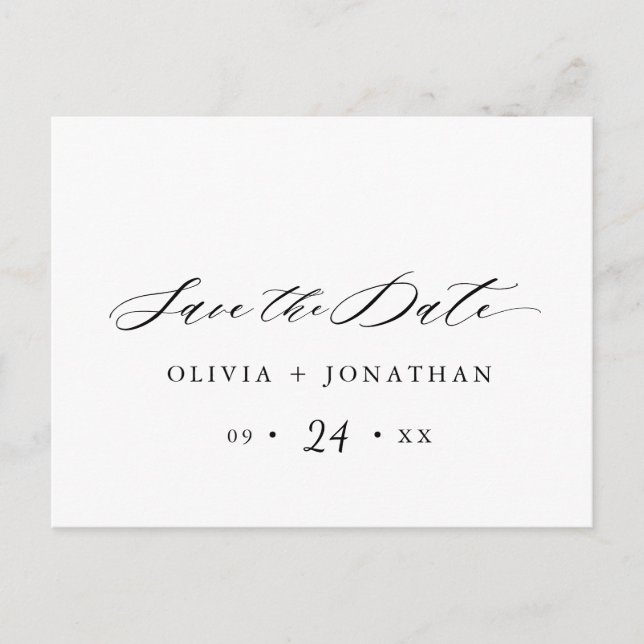 Black Elegant Script Typography Postcard (Front)