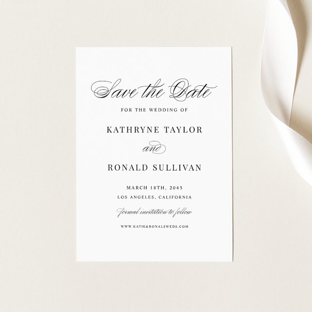 Black Elegant Script Typography Save The Date (Creator Uploaded)