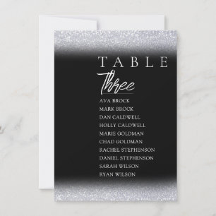 Black Elegant Table Number Seating Chart