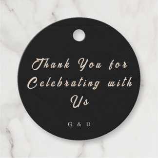 Black Elegant Wedding Favor Tag